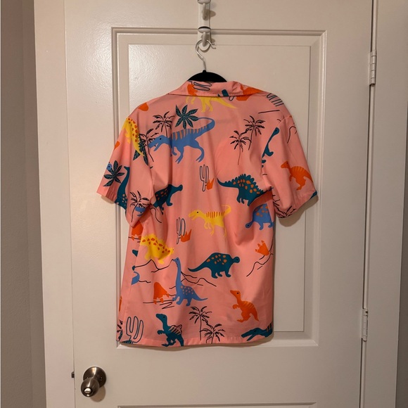 Fun pink dinosaur button down - Picture 2 of 2